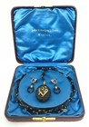 19th Century Victorian Onyx  Gold    Pearl Mourning Necklace   Earrings  Rare