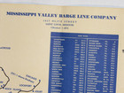 Vintage 1950s Mississippi Valley Barge Line Co Route Map  15x19   St Louis  Mo 