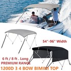 1200d Canvas Bimini Top 3 Bow 4 Bow Boat Cover W adjustable Rear Support Poles