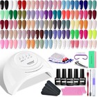 Jodsone Gel Nail Polish Kit 60 Pcs With U V Light Soak Off Base Top Coat 55