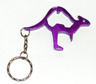 Australia Bottle Opener Keychain Purple Kangaroo Fob Travel Souvenir Key Ring