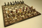 Japanese Samurai Warrior Chess Men Set With 17  Mosaic Color Board