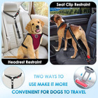 Dog Car Seat Belt  2 Pack Headrest Restraint Seatbelt  Adjustable Pet Safety Lea