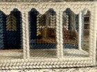 Handmade Vintage Needlepoint Tissue Box Cover - Cottage House Design -cute