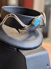 Native American Signed Sterling And Turquoise Cuff Vintage Sz 6 75