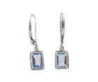 19thc Antique 2  c Blue Topaz silver Earrings  Gem Of Medieval German Saxon Kings