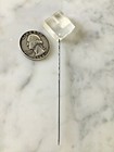 Vtg Vintage Art Deco Carved Clear Lucite Hat Pin Straight Antique 1930   s Diamond