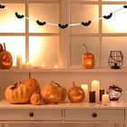 Halloween Decorations-black Felt Bats Wood Beads Garland For Halloween