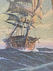 Antique Joe Duncan Gleason Clipper Ship Lithograph -l a  Pub  Co - Period Frame