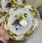 Set Of Three  3  Vintage Antique Fruit Andrea By Sadek Dinner Plates - Nos