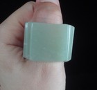 Very Fine Old Chinese Hand Carving Square Off-white Jade Finger Ring