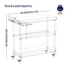 Serving Cart Kitchen Bar Wine Tea Cart Acrylic Shelves acrylic Frame With Wheels