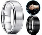Tungsten Carbide Wedding Band Ring Brushed Silver Black Gold Mens Jewelry 6-14