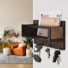 Adiil Rustic Wood Mail   Key Holder For Wall  4 Hooks  Entryway
