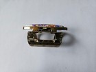 Vintage Gold Tone Vanity Lipstick Holder With Mirror Ceramic Red Rose