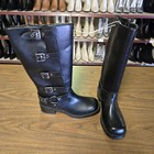 Women   s Rebel Tall Moto Buckle Boots Bikercore Mid-calf Riding Unworn Condition
