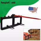 3 Point 49   Hay Bale Spear Attach Tractor Skid Steer Loader Quick Tach 3000 Lbs