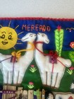 Vtg Colombian Arpillera Textile Art Wall Hanging Embroidered 3d Folk Art  18x18   