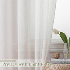 Linen Blend Sheer Curtains 84 Inches Long 2 Panels Set For Bedroom 40 W X 84 L