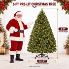 6 Ft Pre-lit Artificial Christmas Tree Hinged With 210 Multicolor Led Lights