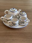 Vintage Blue Floral Mini Child   s 10 Pc China Tea Set Unplayed Thailand