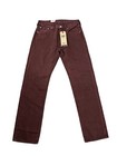 Levis 501 Jeans New Mens Original Button Fly Color Burgundy Maroon 005013218