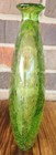 Amici Green Art Glass Vase - 9 5  Tall Oval Bubble Art Bottle Vase Italian Glass