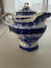 Touraine Stanley Pottery Co England Ironstone Flow Blue Creamer   Sugar Set