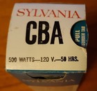 Cba Sylvania Projector Lamp 500w 120v 50 Hrs Blue Top Bulb Nos Vintage