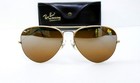 Vintage B l Ray Ban Usa Aviator 62-14  Driving  Mirror Black Frame Sunglasses