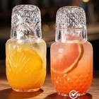 Bedside Night Water Carafe With Glass 17oz Vintage Pitcher 5oz Cup Thick Glass