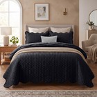 Cozy Quilted Bedspread Set Reversible Soft Coverlet Throw Bedroom Home Bedding