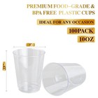 10 Oz Clear Plastic Cups  Disposable Heavy Duty Hard Plastic Cups  Reusable     