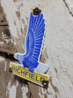 Vintage Richfield Porcelain Sign Old Automobile Motor Oil Gas Diecut Eagle Bird