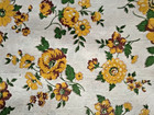  vintage Feed Sack  1930-50s Yellow Med  Roses W  Green Leaves 42 l X 38 w