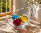 Vintage 1970s Lucite Scoop Bowl Biomorphic Clear Acrylic Sculptural Centerpiece