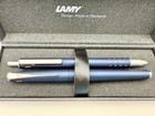 Lamy Studio Imperial Blue Fountain Pen   Ballpoint Set Ef 14k New In Box