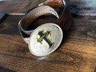 Large Oval Cowboy Up Belt Buckle With 3d Cross - Usa Seller - Free Shipping   