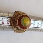 Extremely Rare Ancient Roman Bronze Ring Multicolor Stone Old Antique Artifact