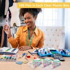 300pcs Sewing Pins For Fabric  Straight Pins With Glass Ball Heads  Multicolor C