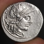 Jupiter Hurling Thunderbolt Denarius Ancient Roman Republic Silver Coin 121bc