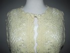 Vintage Rosanna Womens Size S Cream Boho Wool Crochet Sweater Vest 