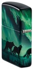 Zippo 0571  Wolves With Northern Lights  540 Multi Sided Design glow In The Dark