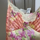Vintage Kim Rogers Intimates Sz Xl Orange And Pink Floral Satin Dress