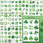 Charlent Glitter Shamrock Pre-cut Temporary Tattoos   108 Pcs St  Green 