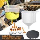 Radiator Coolant Filling Funnel Kit Spill Proof Cooling Fluid Bleeder Adapters