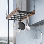 Kitchen Hanging Pot Pan Holder Hanger Iron Rack Cookware Organizer Storage Shelf