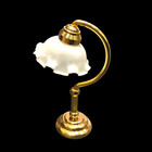 Victorian Brass   Tulip Shade Table Lamp Light Dollhouse Miniature 1 12 Fluted