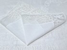Beautiful Vintage Looped Floral Lace Edge Ivory Wedding Hankie Free Shipping 