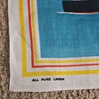 Mwt Vtg  Pure Irish Linen Tea Towel Tapestry Queen Elizabeth Cunard Line Ulster